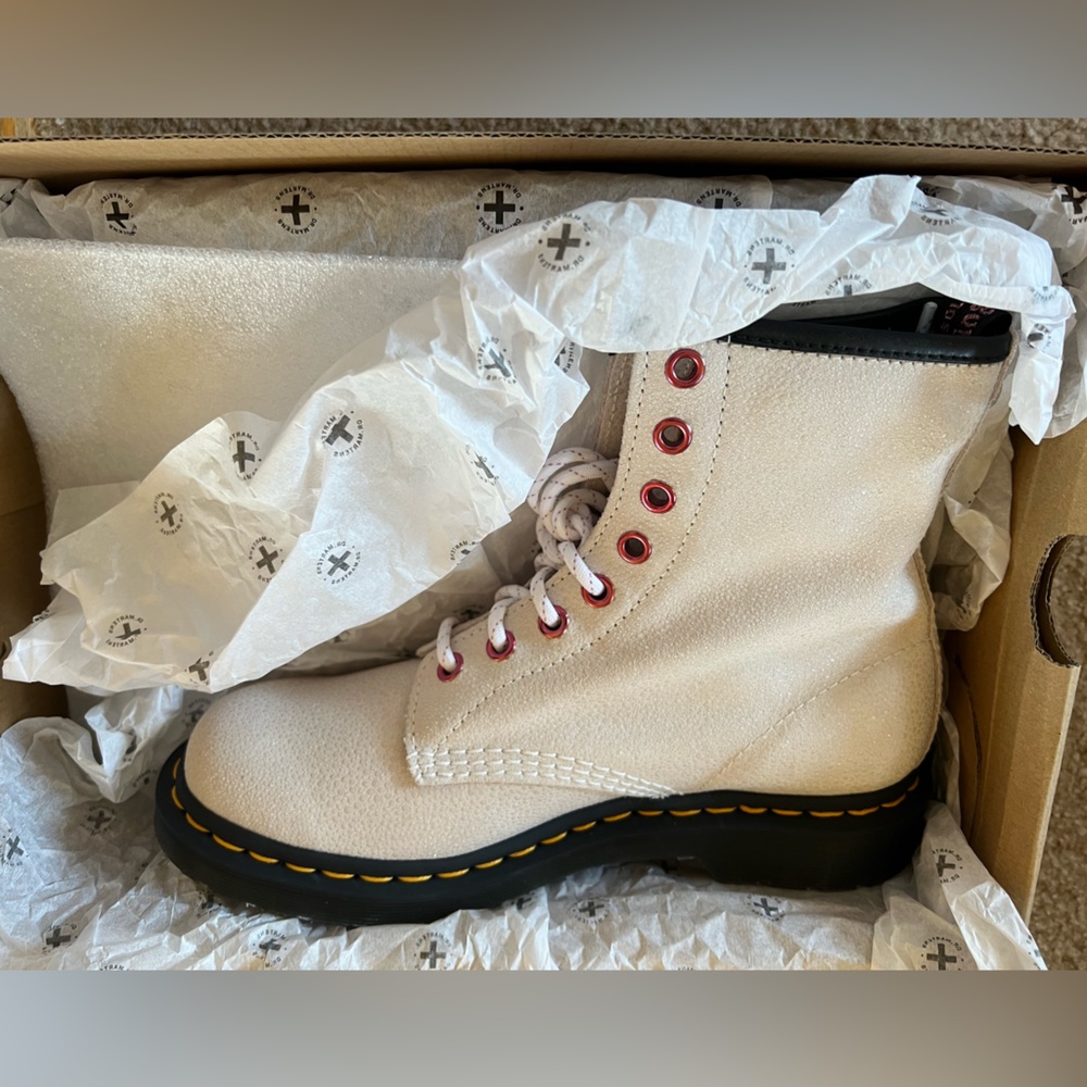 Dr Martens White Bejewelled Boots